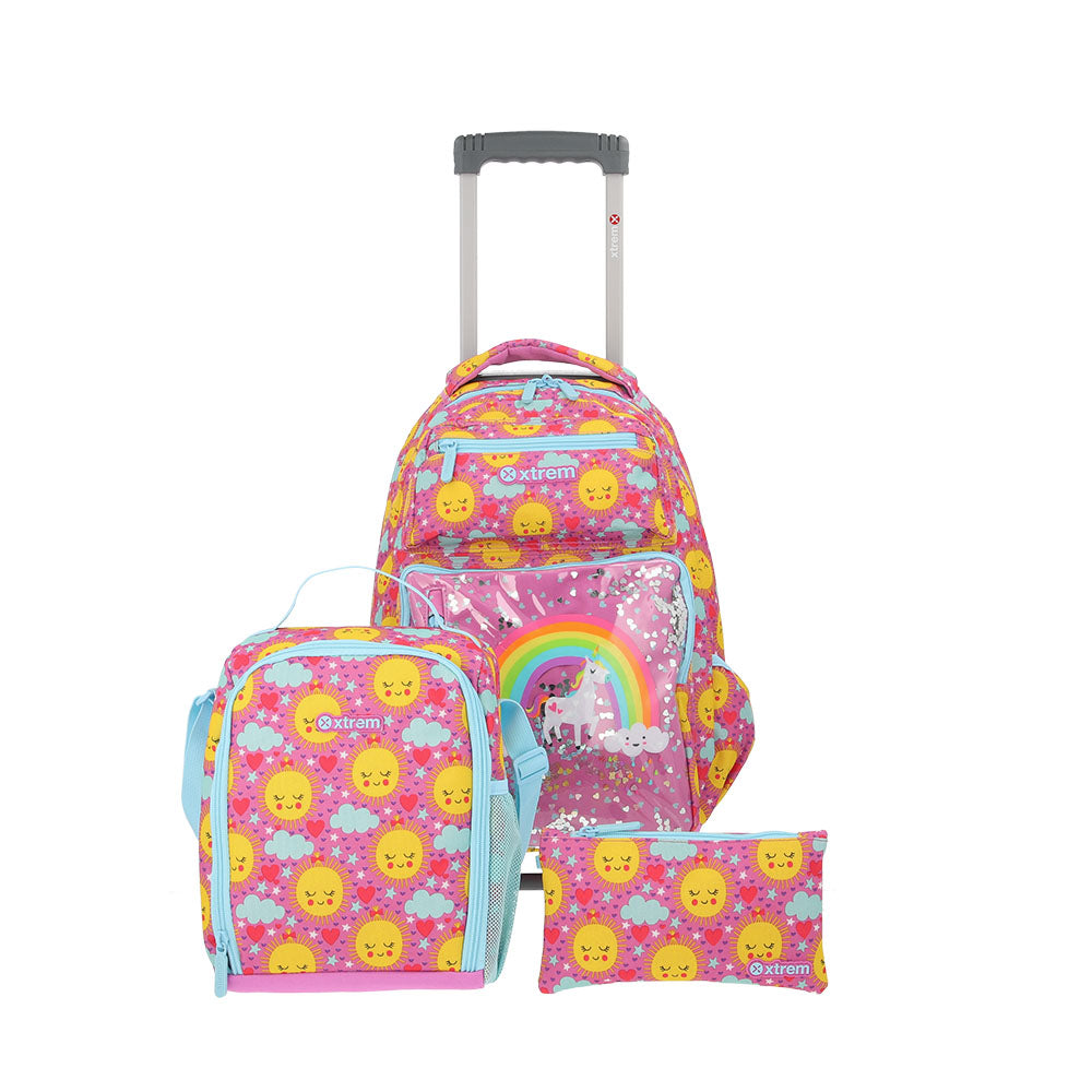 Set mochila con ruedas escolar Run Pack Pink Unicorn piezas – Saxoline Chile