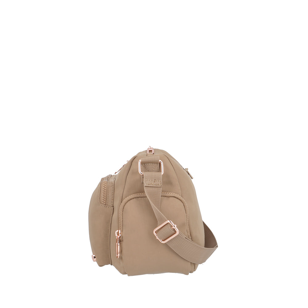 Cartera bandolera Lucca beige M