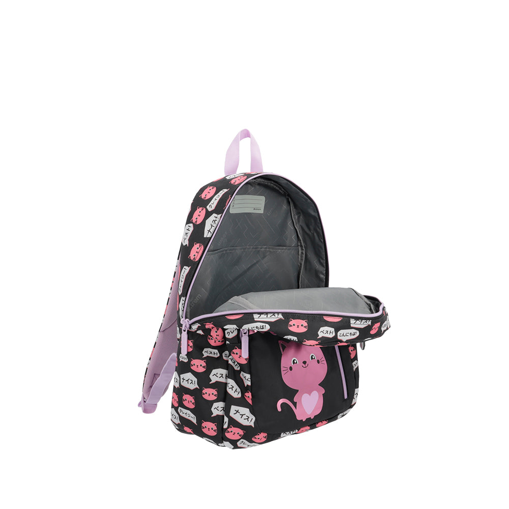 Mochila escolar Logan Cats negra