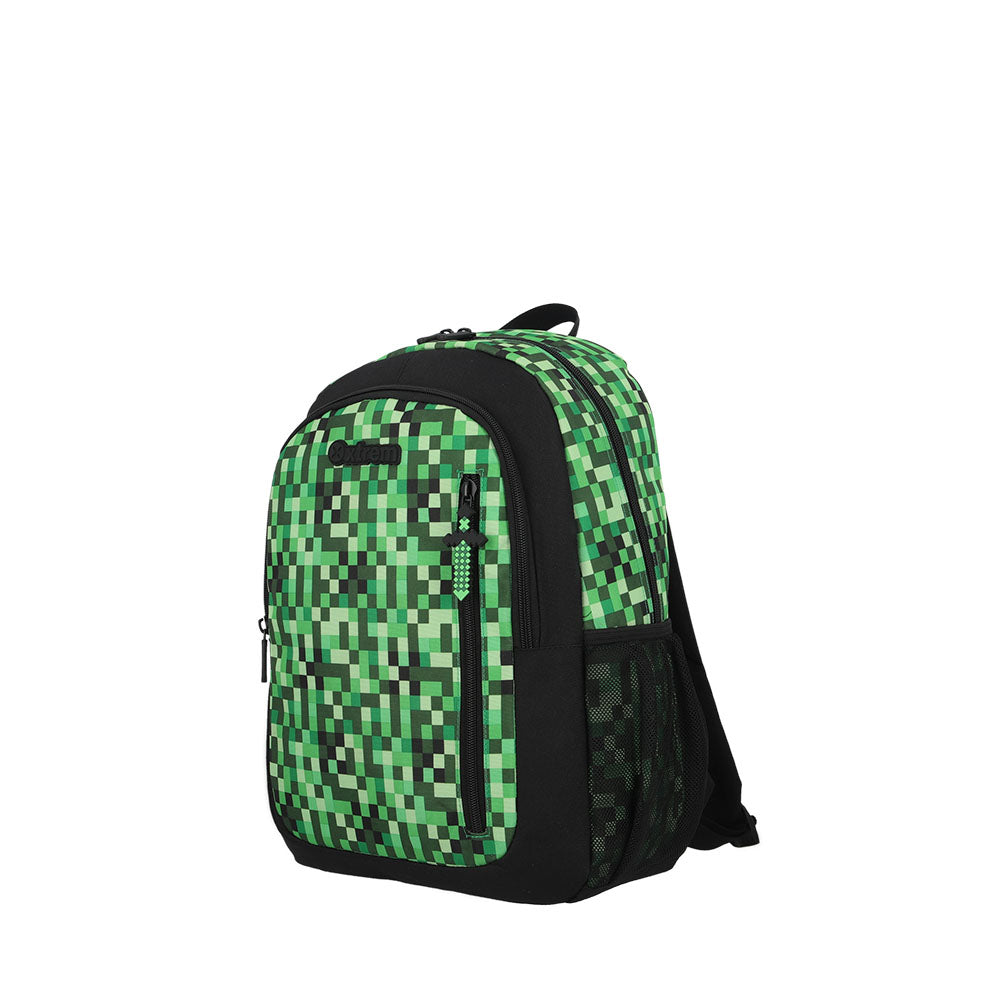 Mochila escolar Logan Pixels verde