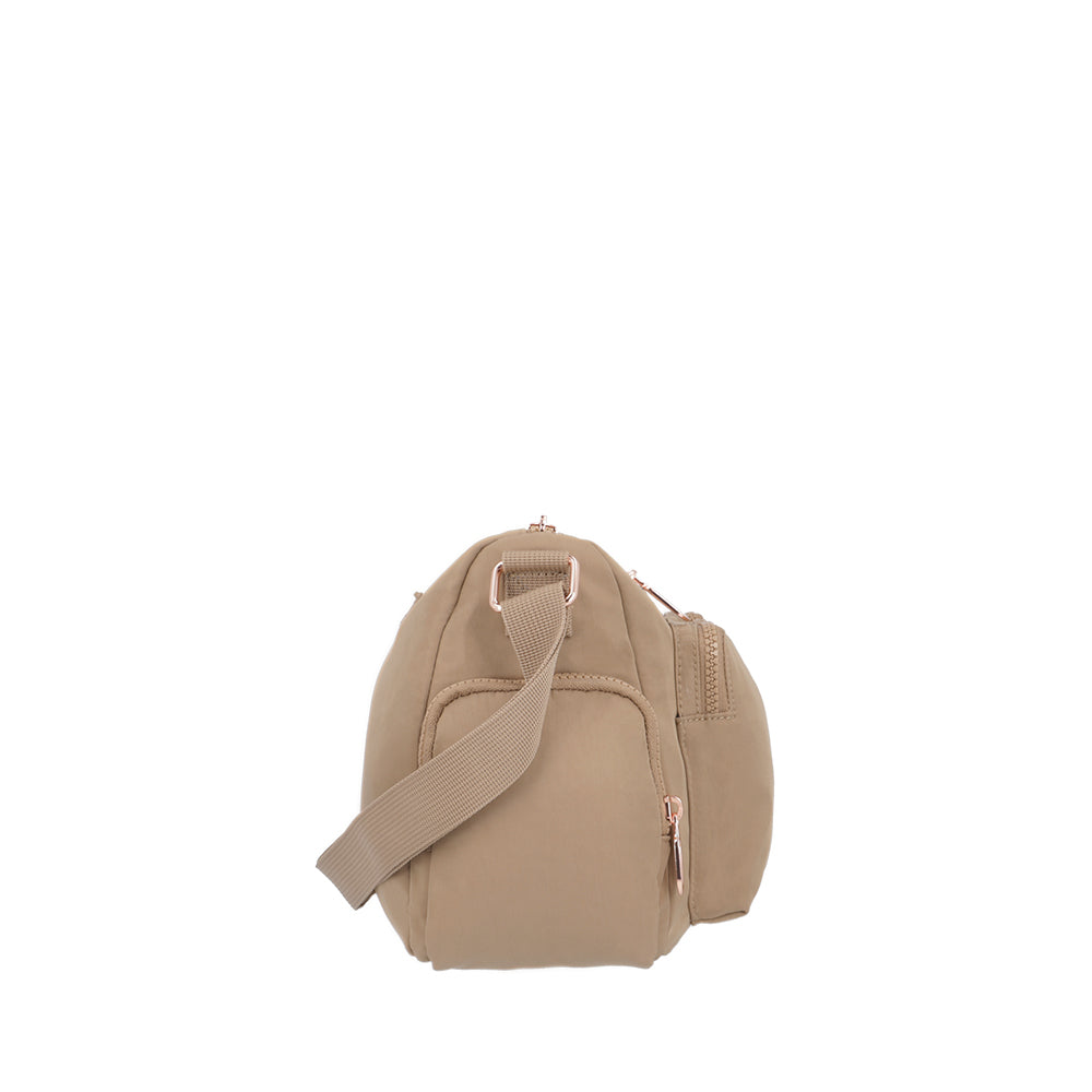 Cartera bandolera Lucca beige M