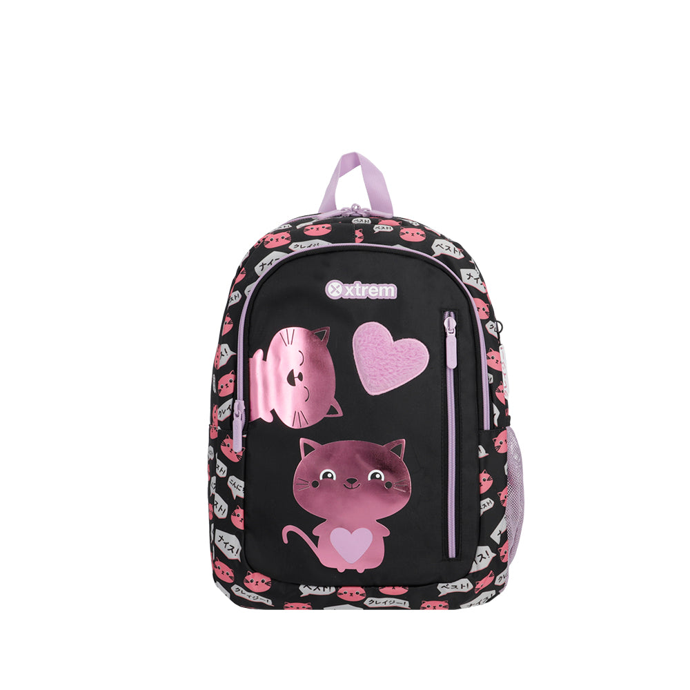 Mochila escolar Logan Cats negra